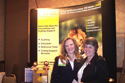 Exhibit staff (left to right): Cameron Massey and Cindy Parman of CSI