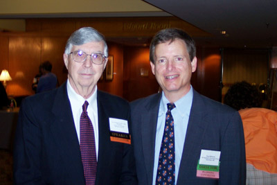 Speaker Dr. Carl Bogardus (left) and board member Paul Williams 