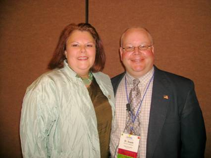 SATRO director Marcia Phillips with presenter Scott Simmons