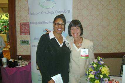 (L to R) SATRO attendee with panelist Susan Vannoni