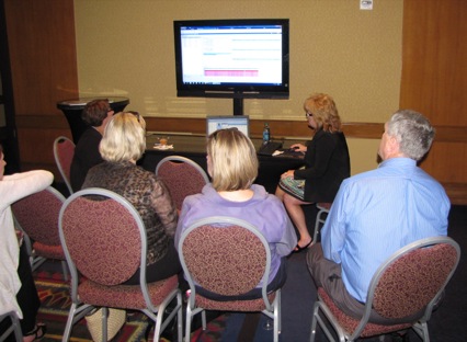 Kathy Wall leads discussion at Varian Pre-Conference